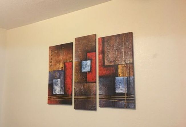 3 piece Canvas abstract wall art/ juego de cuadros en canvas -3 piezas