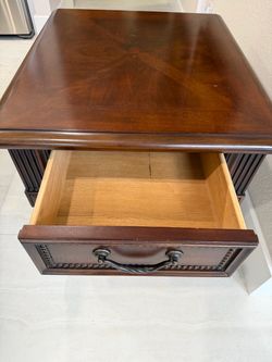 Wood End Table with Drawer and Coffee Table