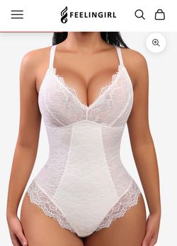 BRAND NEW Feelingirl Shape Wear Body Suit. White Lace 3X