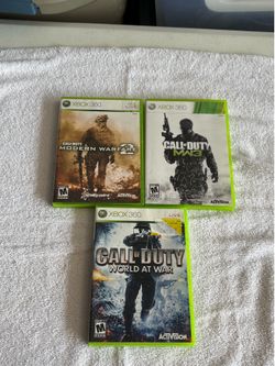 Xbox 360 Call of Duty Modern Warfare 2, 3 and World At War game
