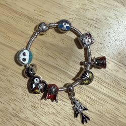 Disney Pandora Tim Burton Nightmare Before Christmas Charm Bracelet
