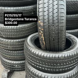 Set of four used 215/55R17 $300