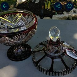 Cranberry Crystal Bowl