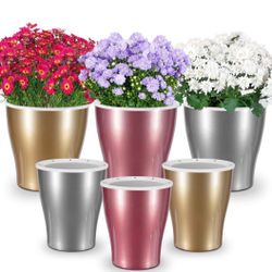 Brand new! Self Watering Planters for Indoor Plants, Pack of 6 Flower Pots, Self Watering Pots, 5" / 7" 