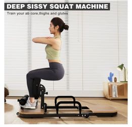 BEKING Sissy Squat Machine ,4-in-1 Deep Squat Machine ‚Adjustable Hip Thrust Machine Glute Workout Equipment for Home Gym Use