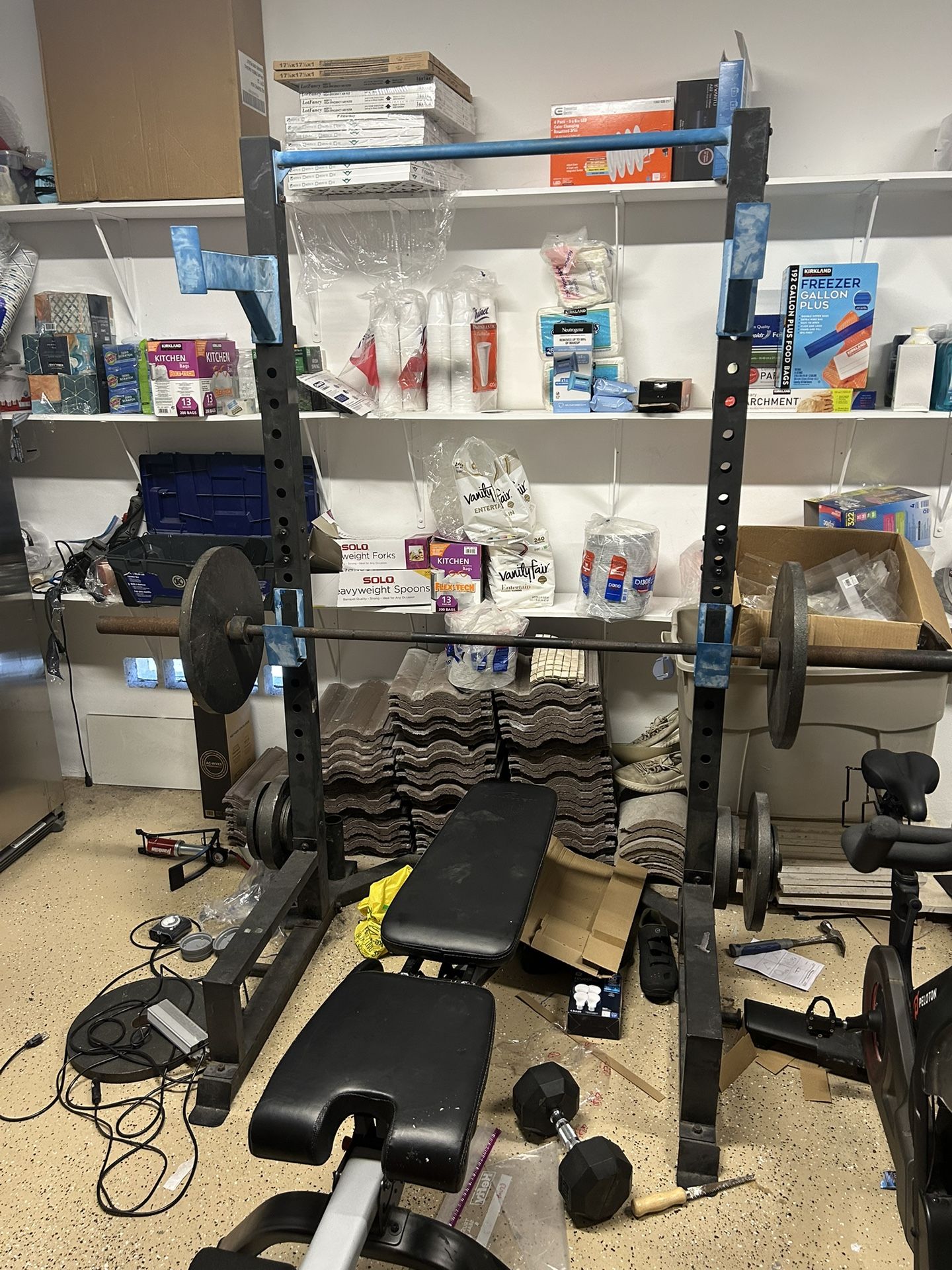 Bench Press Setup With Weights And Bench