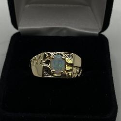 10k Opal Nugget Dia Ring 