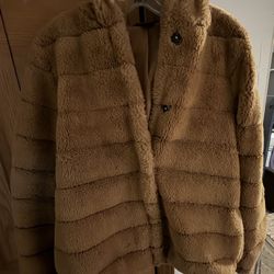 Three Designer Coats, 2 Leather  1 Faux Fur