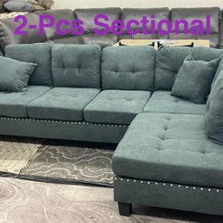 2-PCS Tweeted Like Velvet Sectional (Finance and Delivery)