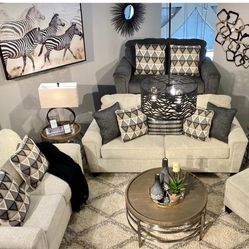 Abinger Natural & Smoke  Living Room Set / couches  / Sofa and Loveseat 