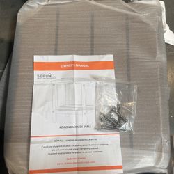 SERWALL Double Adirondack Side Table Rectangular End Table, Brown