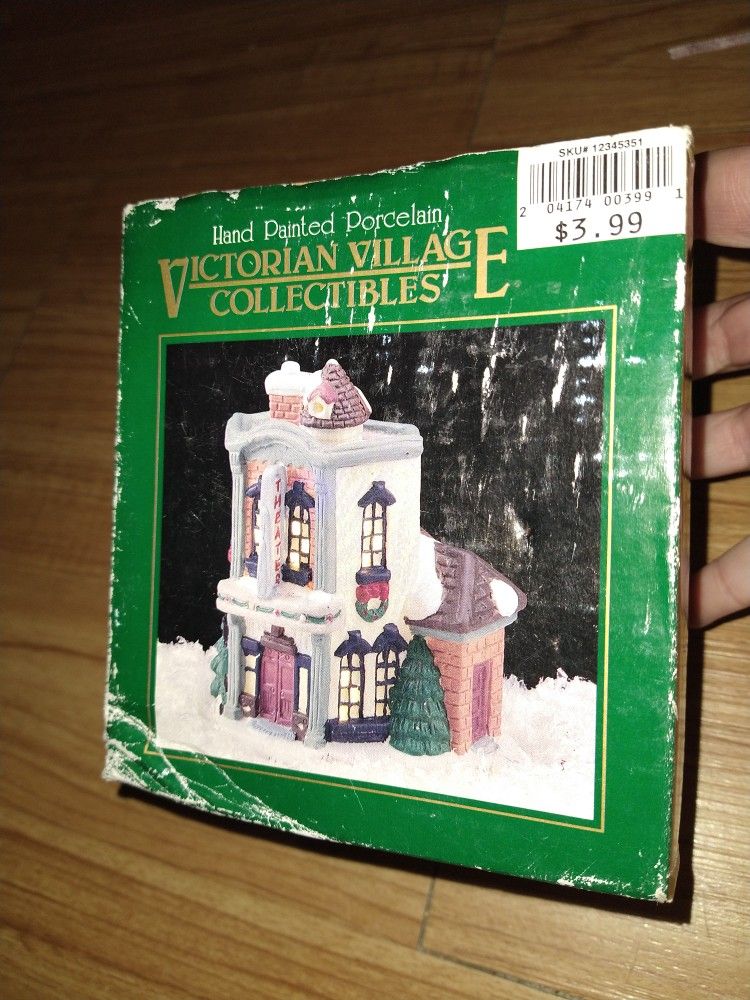 Vintage Christmas Village Theatre House Porcelain 