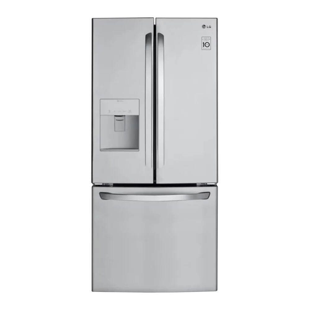 LG Standard-Depth 21.8-cu ft 3 -Door 30-in Wide French Door Refrigerator with Ice Maker with Water Dispenser ( Stainless Steel ) 