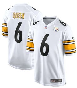 New! Pittsburgh Steelers #6 Queen Game Custom Jersey - White

