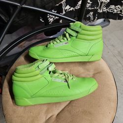Reebok Line Green High Top Sneakers Sz 8.5