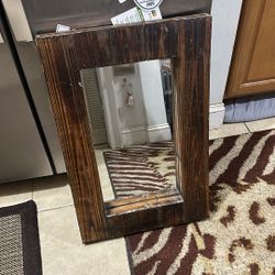 Beautiful Mirror With Wooden Sand Case 26 By 17.