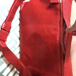 JOST Red Leather Messenger Bag