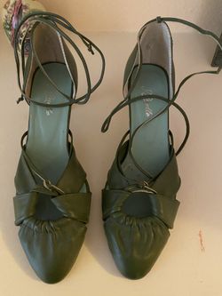Green Stiletto Lace Up Shoe/Sandal Brand New