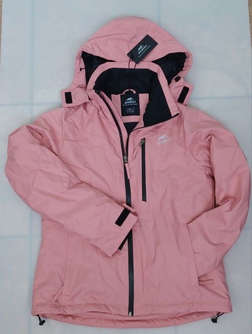 Rupumpack Women's Waterproof Ski Jacket Warm Winter Snow Coat Mountain Windbreaker Hooded Raincoat Jacket