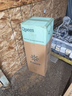 Zinus Queen sz. 6" memory foam pressure release green tea mattress