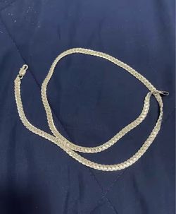 Silver Tone Flat Chain Necklace