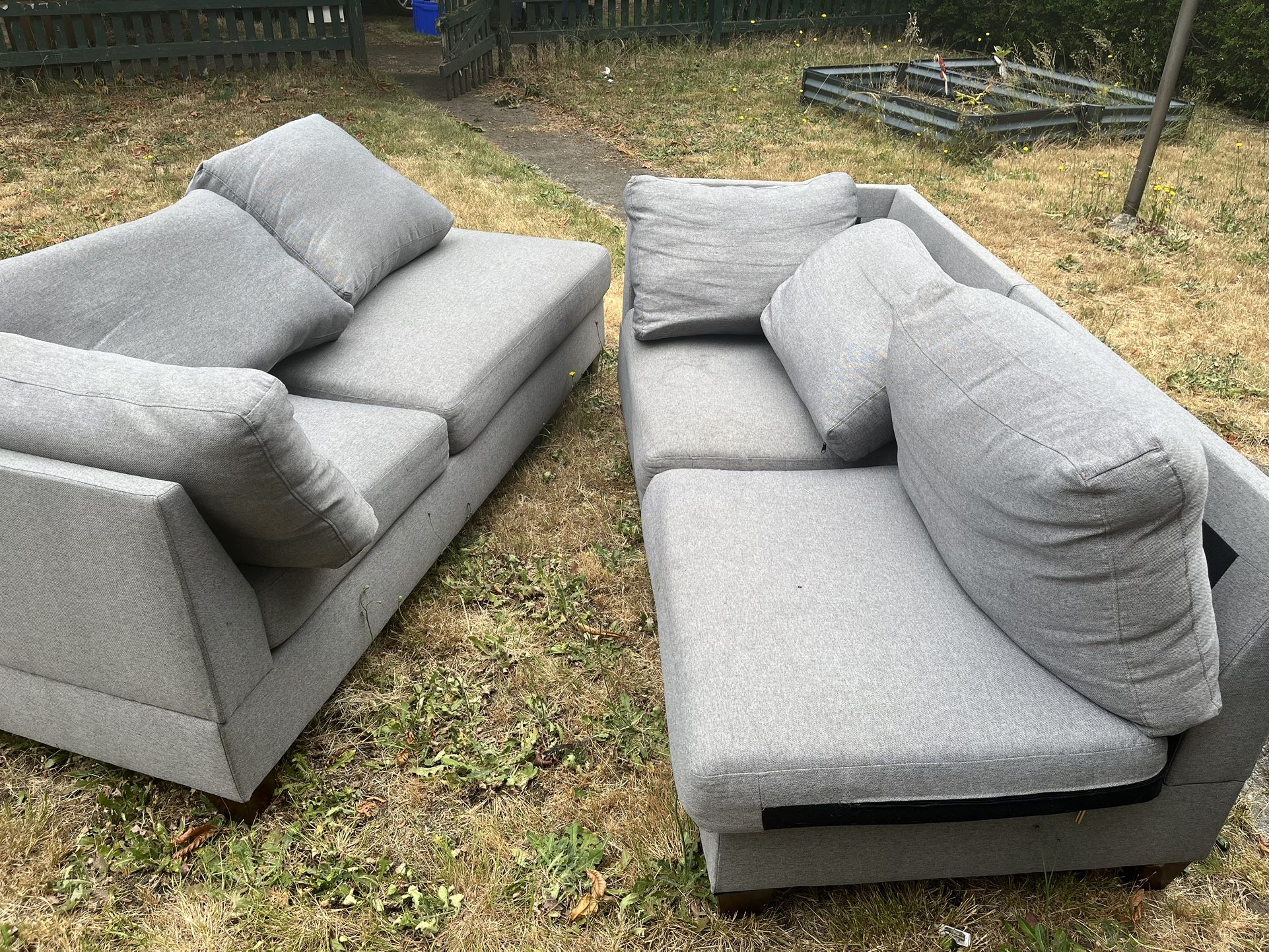 Free 2 PC Sectional Grey Couch
