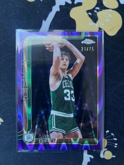 Larry Bird Topps 25-26 chrome update “Purple Raywave Refractor” 21/75