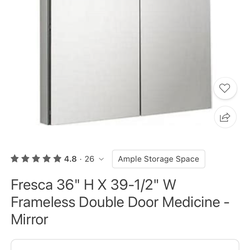 Fresca wall mounted double mirror medicine cabinet