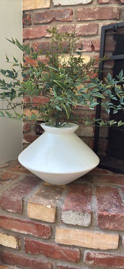 White Ceramic Vase with Wide Body