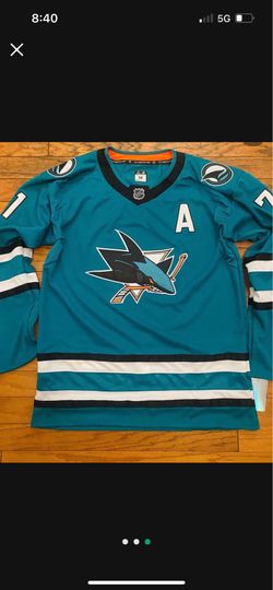 Teal Sharks Celebrini Hockey A jersey