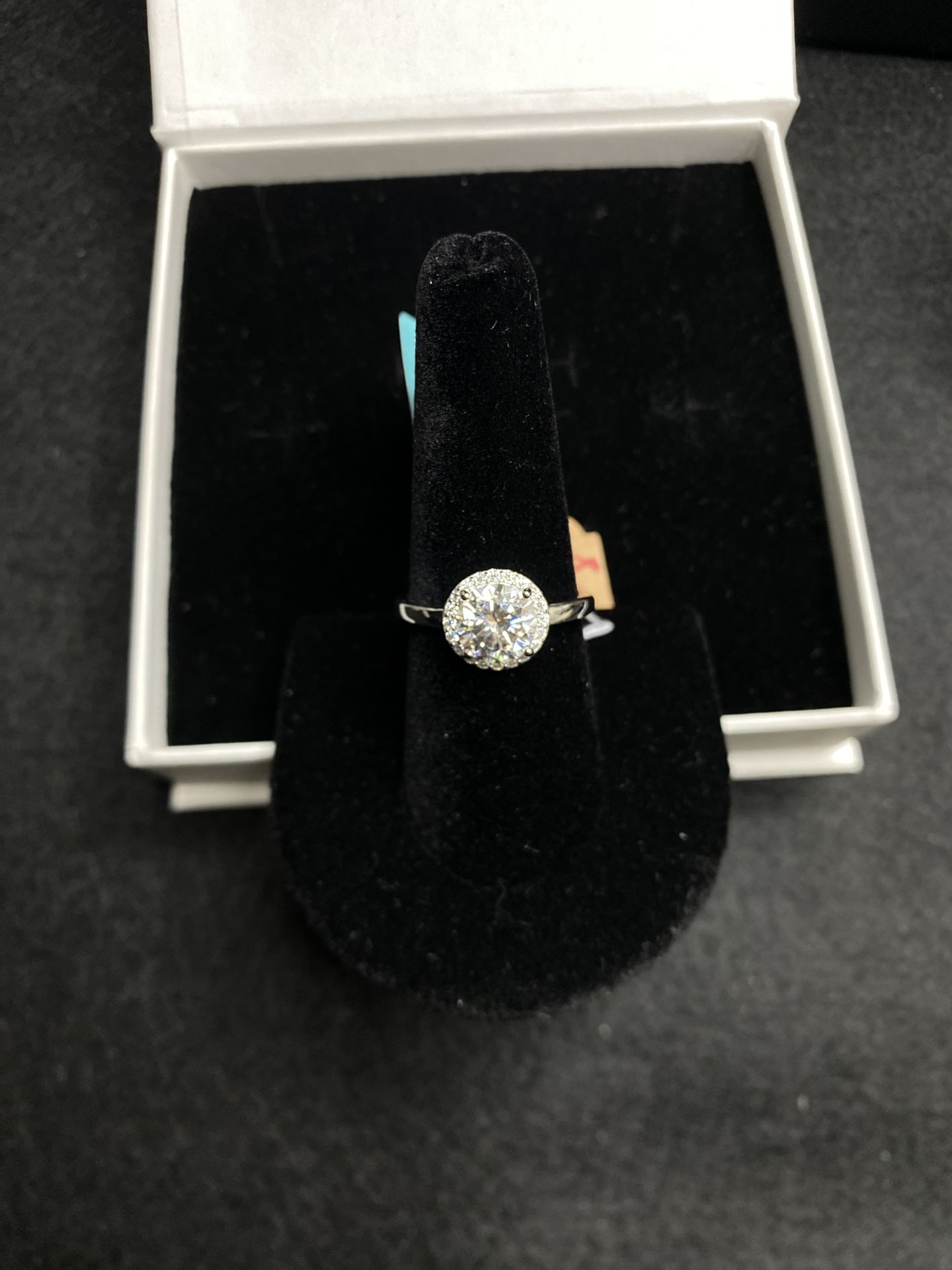 925 Silver Moissanite Diamond Ring Size 9