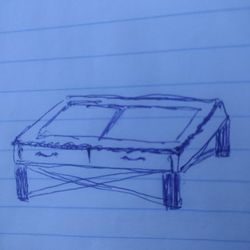 Antique Chippendale Coffee Table In Rectangle  And WithLeather/Wood Top