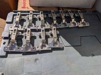 Lot of Cabinet Door Hinges with Mounting Plates