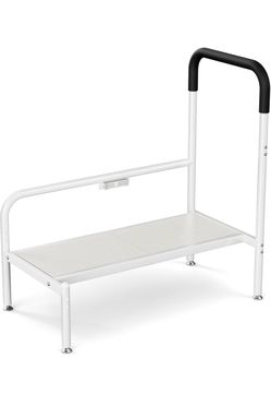 Bed Step Stool with Safety Handrail