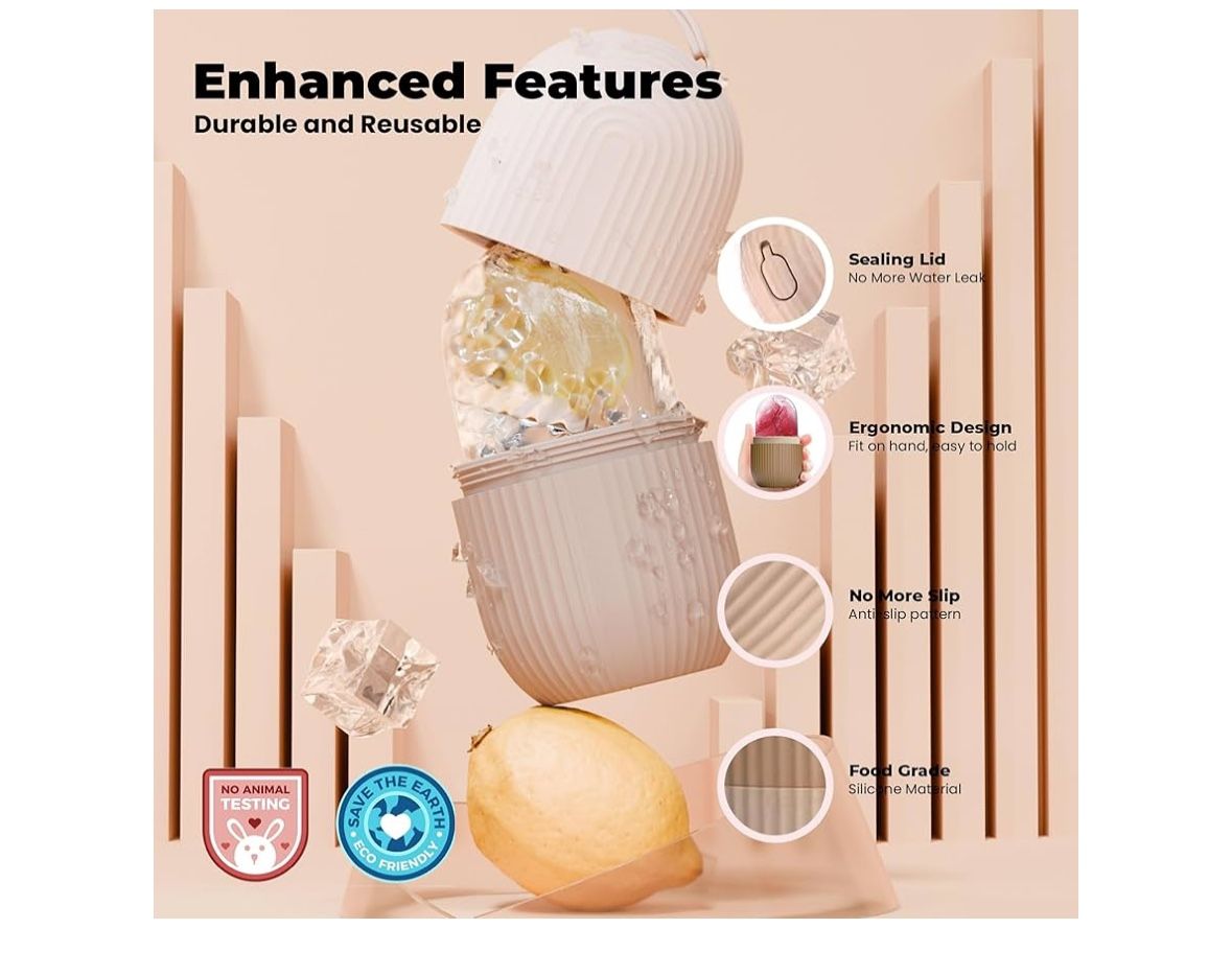 Ice Roller for Face Massager Self Care Gifts for Men Women Facial Skincare Tools (Coffee)