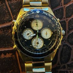 Vintage SEIKO Flightmaster 7T34-6A09 Quartz Chronograph