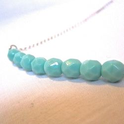 Platinum Turquoise Beaded Necklace 