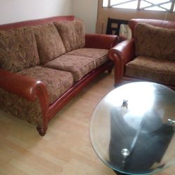 Sofa & Oversized Leather Set