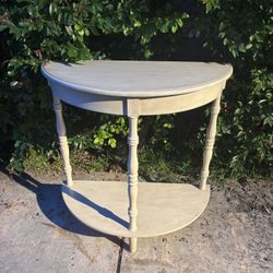 Semi Round Half Moon Shape Taupe Hallway or Console Table