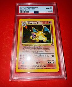 2000 POKEMON BASE SET 2 #4 CHARIZARD-HOLO PSA 8