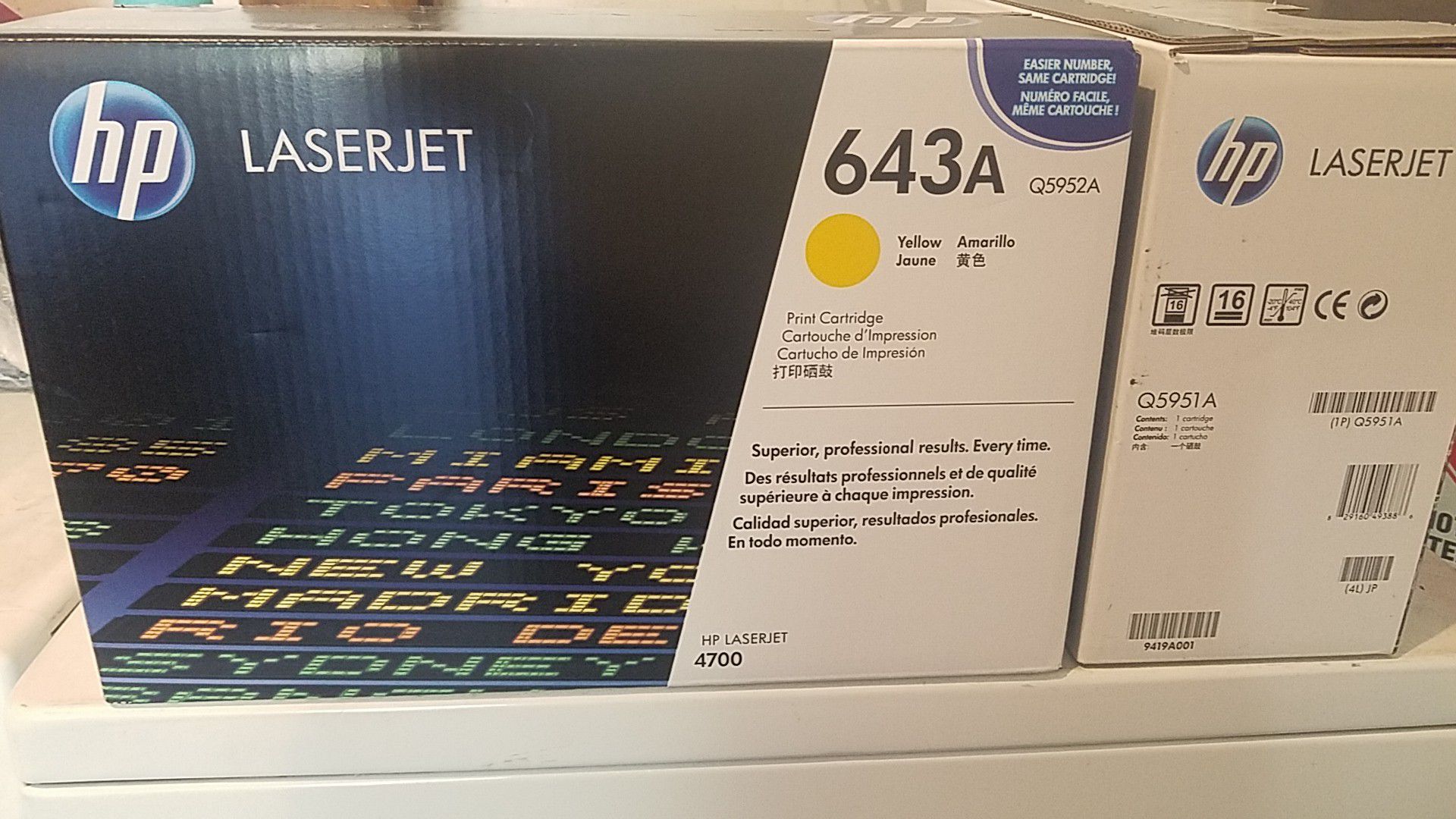 HP Printer ink cartridges brand new never been open. We have a total of 2 cases for one price