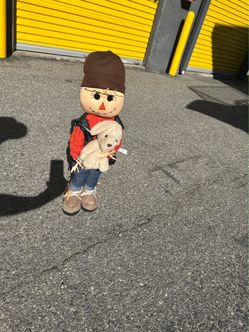 Scarecrow Stuffed Doll with Teddy Bear