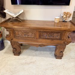 Antique Hand Carved Console Table
