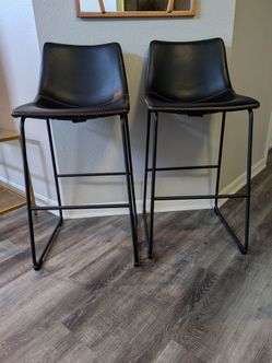 Black Leather High Chairs