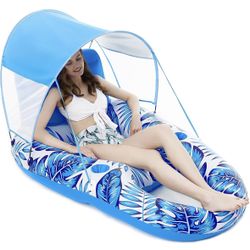 🆕 Inflatable Pool Floats With Canopy 