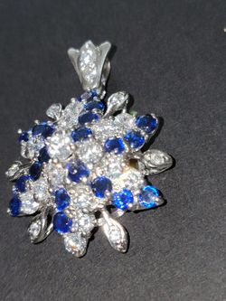 Crystal Sapphire Necklace Pendant 