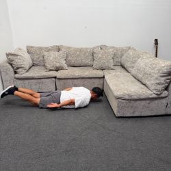 3k OFF! Joybird Bryant Modular Sectional Couch 4 pc - Prime Stone Fabric - Rare Find - Retails 4.6k