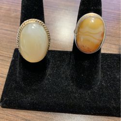 STERLING & AGATE RINGS $15-20