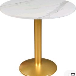 Round Modern Dinning Table 30 inches Bistro Table Tulip Table with Faux Marbl...