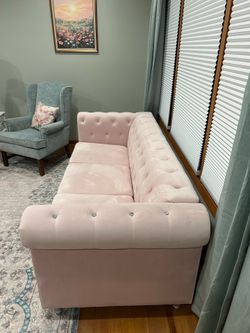 Pink Tufted Sofa